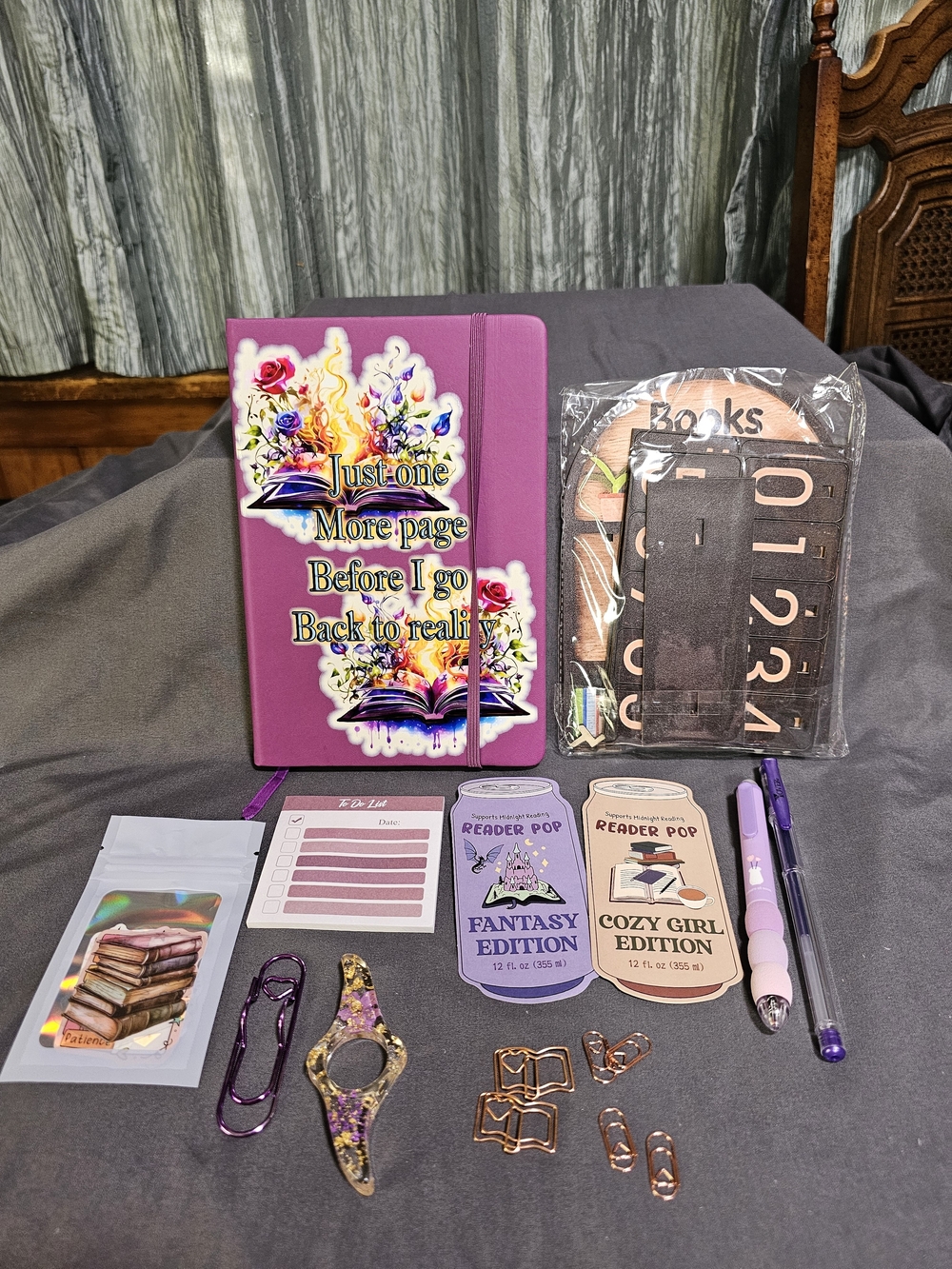 Purple Reading Journal & Book Lover Accessory Bundle